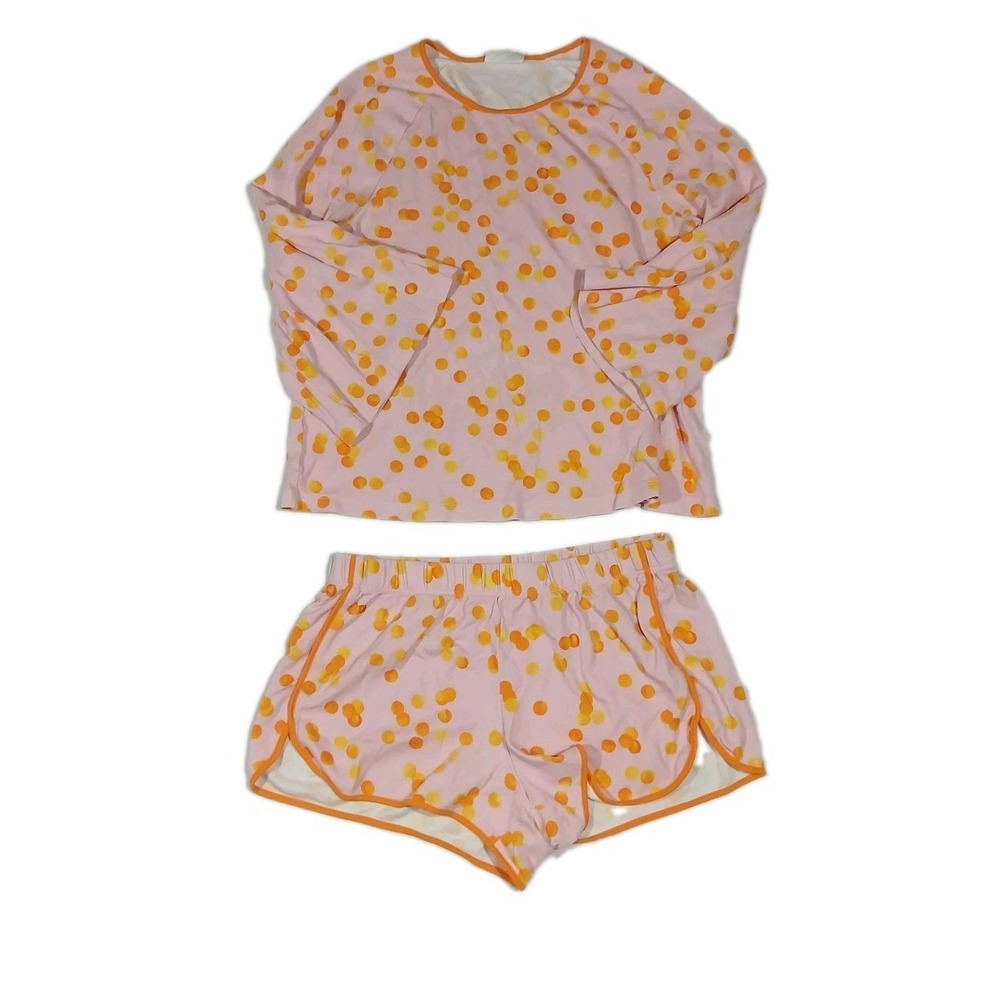 Lake x Atlantic-Pacific Pima Penny Pajama Shorts L/S Top Size Small Pomelo